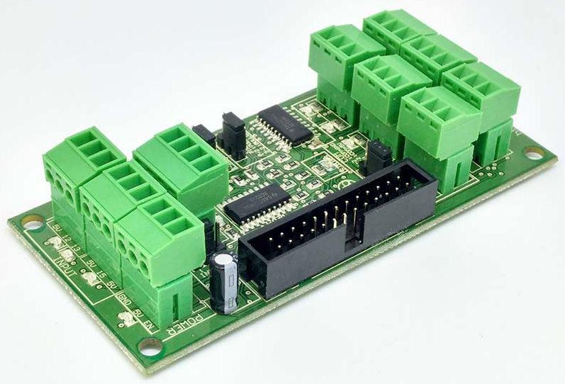 C10D 4-Axis Breakout Board 5 Input / 4 Output, Bidirectional, Mach3/4