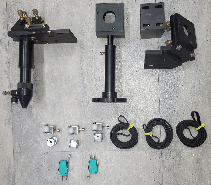 CNC Laser KIT 20"x20" 3 Mirror Focus Lens Fixutre Belt Pulley Roller Home Switch