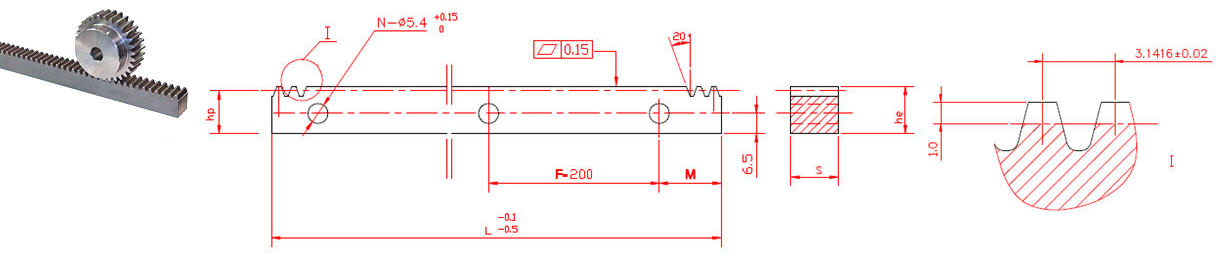Pinion Straight Teeth Module 1.5
